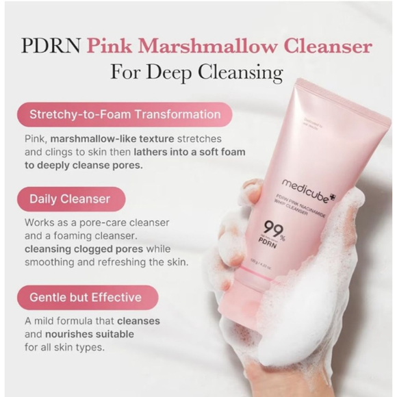 Medicube PDRN Niacinamide Marshmellow Whip Cleanser 99% High Purity Salmon PDRN - Picture 3 of 10